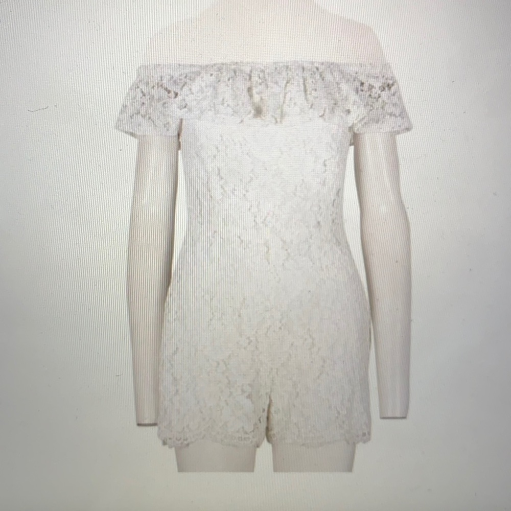Sandro white lace with bateau neck